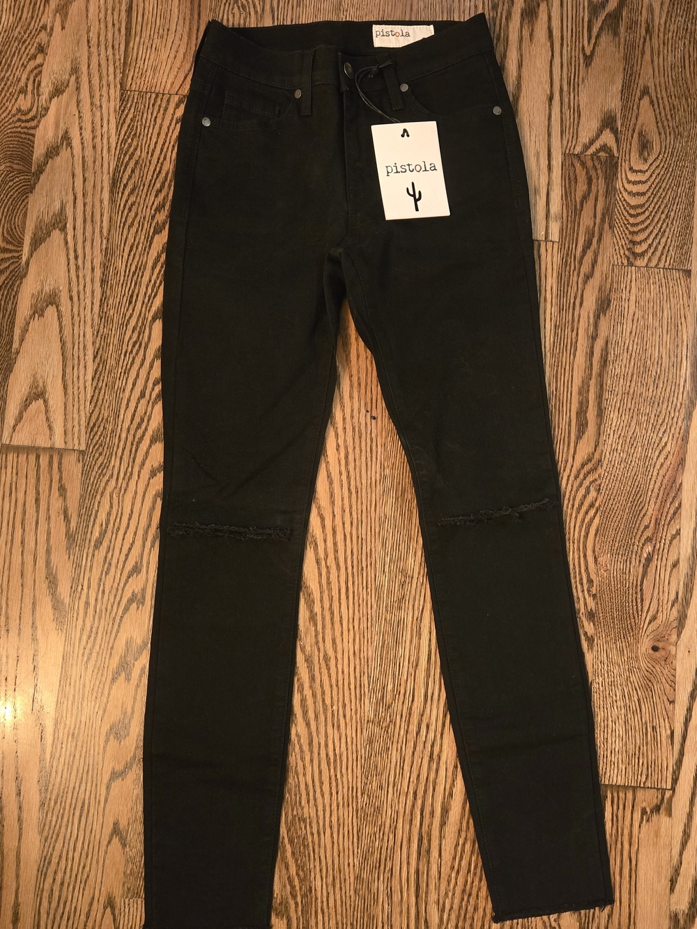 Pistola Black Skinny Jeans with Knee Distress